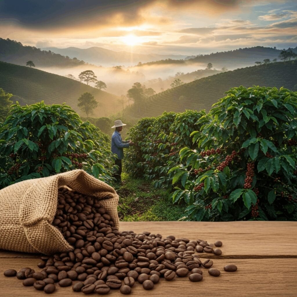 aun harvesting beans 16x16