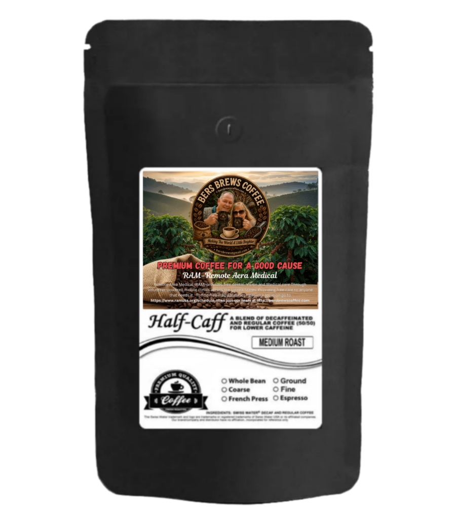 half caff low caffeine coffee (medium roast)